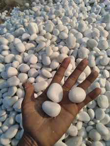 Pierre roulée indienne de haute qualité non polie neige blanche décoration de jardin pavés et galets finition polie naturelle extérieure - Product Image 6