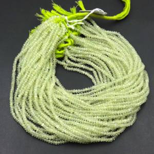 Perles de pierres précieuses en préhnite naturelle à facettes en forme de rondelle, vertes, en vrac, pour la fabrication de bijoux à la mode, collier, 4,4,5 mm - Product Image 3