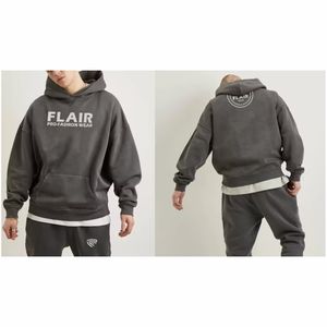 เสื้อฮู้ดสวมหัวโอเวอร์ไซส์สำหรับผู้ชาย, เสื้อฮู้ดสวมหัวขนาดใหญ่ดีไซน์ไหล่ตกน้ำหนักสูงสำหรับเทคนิคการพิมพ์พัฟ - Product Image 2