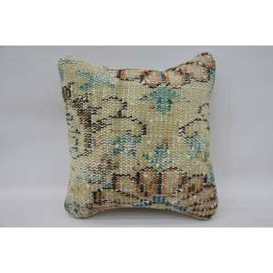 Almohada de retazos Kantha de lana Beige, cojín decorativo de 12x12 pulgadas, tejido bordado, estampado Vintage, cuadrado, portátil, suelo de cama - Product Image 1