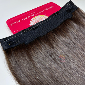Cyhair venta al por mayor recto #2 Color vietnamita extensión de cabello crudo largo Natural marrón oscuro Halo extensiones de cabello para mujeres - Product Image 5