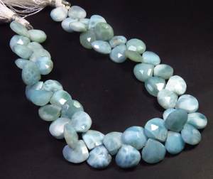 Larimar natural al por mayor facetado corte corazón forma azul 9-9,5mm cuentas 8 "hebra para la fabricación de joyas - Product Image 5