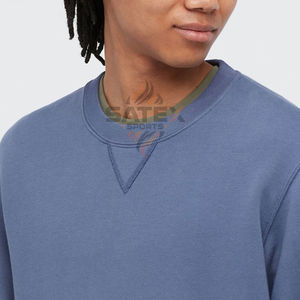 Service OEM Sweat-shirt unisexe Dernier design Couleur unie Manches longues Col rond Basiques 100% coton polaire Brodé Haute qualité - Product Image 5