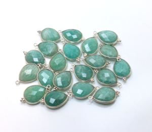 Colgante de Plata de Ley 925 con forma de pera facetada de amazonita Natural, joyería de plata elegante para bodas, fiestas, aniversarios - Product Image 2