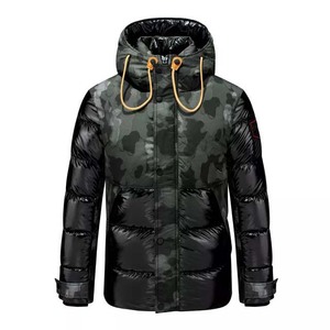 Custom Logo <b>Men's</b> Padded Coats Bubble Shiny Breathable Soft Puffer <b>Jacket</b> <b>Camo</b> Winter High Street Sportswear Zipper Embroidered - Product Image 1