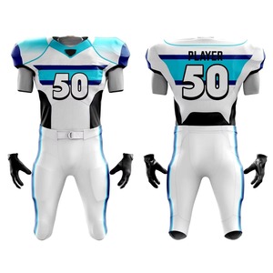 Uniforme de football américain Top Quality 100% Polyester Entièrement personnalisable 2 pièces Uniforme de football américain à vendre Bas quantité minimale de commande - Product Image 4