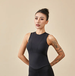 OEM T-shirts pour femmes col rond personnalisé à manches courtes Fitness Gym Yoga portant des vêtements de sport dames débardeurs femmes - Product Image 3