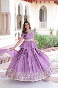 Conjunto de Lehenga Choli de Diseño Premium con Bordado de Lentejuelas, Listo para Usar, para Mujer, Ropa de Fiesta - Product Image 4