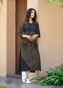 ออกแบบผ้ายีนส์ Kurti ผลิตในอินเดียส่งออกไปทั่วโลก - Product Image 3