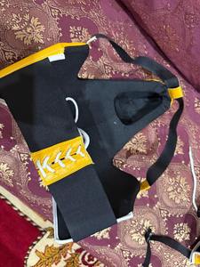 Garde d'aine jaune respirant de protection de boxe professionnelle de haute qualité avec cuir véritable pour hommes MS-GG-39 - Product Image 4