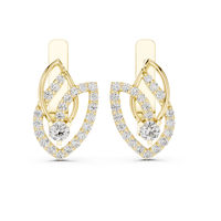 Pendientes Elegantes de Diamantes de 0.546 CT, Brillo Brillante, Cultivados en Laboratorio, Oro Sólido de 10K-22K, Certificados por IGI, Pendientes Finos para Uso Diario