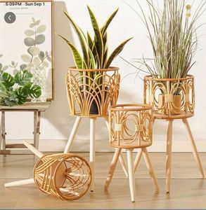 Maceta de mimbre tejida a mano al por mayor, cestas para macetas, decoración del hogar, cestas de mimbre, macetas para plantas de interior, Decoración de mesa - Product Image 2