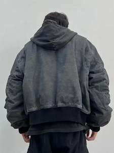 เสื้อแจ็คเก็ตปักลายเฮฟวี่เวทสำหรับผู้ชายโอเวอร์ไซส์ซักกรด - Product Image 3