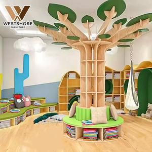 Mẫu Giáo Đọc Sách Hiện Đại Đảo Montessori Mầm Non Thư Viện Cây Bằng Gỗ Kệ Sách Nhà Trẻ Đồ Nội Thất Nhà Trẻ Thiết Kế Lớp Học - Product Image 1