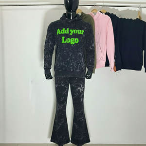 Custom OEM Embroidery Sweatpants and Hoodie Set High Quality Boxy 100% Cotton <b>Fleece</b> <b>Mens</b> Track Suit Sets - Product Image 6