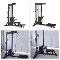Machine de musculation multifonctionnelle à double colonne de poids réglable, avec poulie pour tirage vertical et rame assise, pour salle de sport et usage domestique, très vendue
