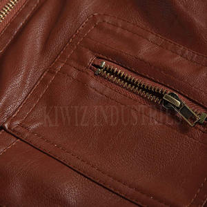 แจ็กเก็ตหนังสำหรับผู้ชายมีซิปคอตั้งหลากสี - Product Image 6