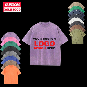 OEM Custom <b>Logo</b> Heavyweight Cotton Stone Men Women Distressed T-shirt Tshirt Dtg Print Oversize Custom Vintage Acid Wash t Shirt - Product Image 2