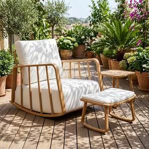 Conjunto de Sofás de Jardín Modernos, Muebles de Madera para Exteriores con Cojines Impermeables para Relajarse en la Terraza, Patio o Junto a la Piscina - Product Image 4