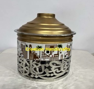 Chauffe-plats rond élégant finition mate dorée de qualité supérieure chauffe-plats et chauffe-plats pour la restauration à la maison et à l'hôtel - Product Image 5