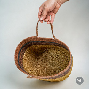 Handmade Pink Seagrass Jute Braided <b>Basket</b> Planter Eco-Friendly Woven Storage Organizer for Home Indoor Outdoor Use - Product Image 2