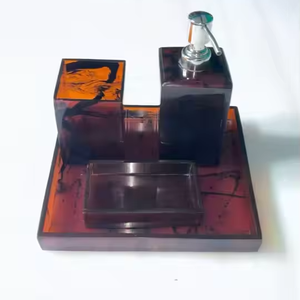 Ensemble de salle de bain moderne de luxe en résine de qualité supérieure Collection d'accessoires de salle de bain de haute qualité par Crescent Crafts - Product Image 2