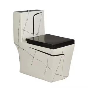 Salle de bain décorative pour la maison WC moderne en céramique-Toilette de luxe monobloc avec housse de siège et raccords - Product Image 5