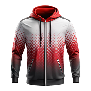 Sudadera con capucha y cremallera estampada de talla grande para hombre, de punto a la moda, 100% poliéster, para invierno, para correr al aire libre, Digital - Product Image 2