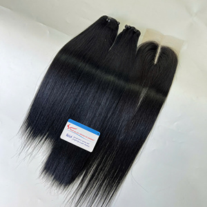 New Style Bone Straight Machine Double Weft Vietnamese Virgin Human Hair Extensions Hair Weaving No <b>Tangles</b> - Product Image 1