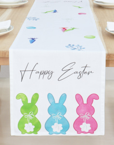 100% Cotton Bunny Phục Sinh Bảng <span class=keywords><strong>Runner</strong></span> 14x72 Inch Hiện Đại Dệt Phong Cách Cho Theo Mùa Nhà Bếp Và Ăn Mùa Xuân Bảng Trang Trí Nội Thất - Product Image 1