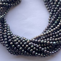 Perles de pomme de terre en perles d'eau douce naturelles noires arc-en-ciel de 6 mm, qualité AAA, certifiées IGI, pour la création de bijoux, vente en gros