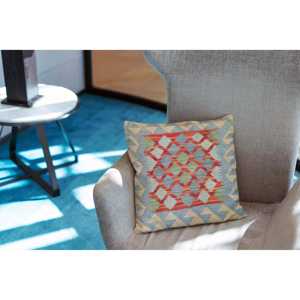 Housse de coussin et taie d'oreiller en kilim afghan 45 x 45 cm - Product Image 5