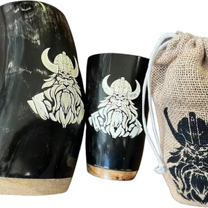 Divit Authentique Médiéval Capacité de 24oz Jarl Poli Véritable Viking Corne à boire Tasse Classique Noël Bière Tankard/Stein - Product Image 1