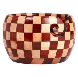 Bol de support de fil en bois fabriqué à la main avec fini naturel parfait pour organiser et stocker le fil tout en tricotant l'article de style de vie - Product Image 2