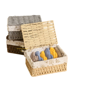 Cesta de Mimbre de Estilo Rústico, Cesta de Almacenamiento de Mimbre Natural para Decoración de Mesa - Product Image 5