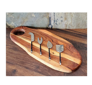 Planche à découper en bois au design élégant fruits et légumes cuits triés blocs à découper de cuisine et de table faits à la main - Product Image 4