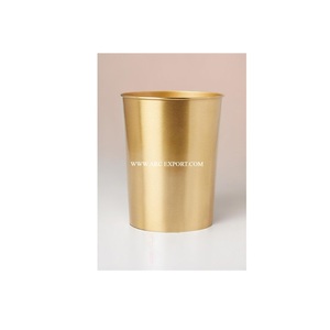 Poubelle propre en métal doré mat pour la maison La plus haute qualité La meilleure vente de forme ronde au look unique Poubelle de l'Indien - Product Image 1