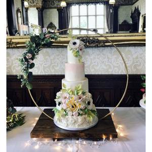Support à gâteau moderne et élégant conception d'arche forme ronde grande taille mariage et fêtes accessoires de table support à gâteau en métal européen - Product Image 1