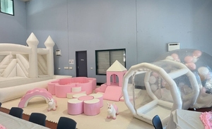 Piscina de Bolas Inflable <span class=keywords><strong>Blanca</strong></span> al por Mayor con Vallas para Fiestas Infantiles, Equipo de Juego Suave para Fiestas de Cumpleaños - Product Image 6