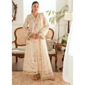 Conjunto de Traje de Verano 2026 para Mujer QALAMQAR de 3 Piezas: Camisa Transpirable Bordada en Tela de Césped, Dupatta Bordada en Tela Khaadi y Pantalones BIC-4653 - Product Image 3