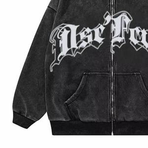 Sudadera con Capucha Extra Grande para Mujer, Estilo Urbano, con Cierre, Estampado Gráfico Gótico, Informal, con Logotipo Bordado, para Entusiastas del Estilo Urbano - Product Image 3