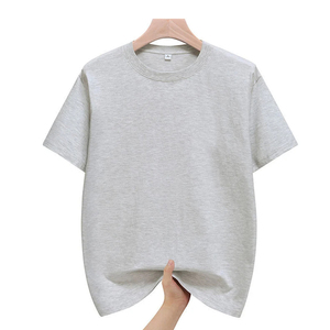 Mezcla de algodón esencial cómoda camiseta informal de manga corta de gran tamaño con cuello redondo para capas y uso al aire libre - Product Image 2