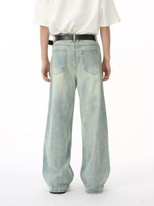 Jeans en denim décontractés pour hommes, coupe classique, confortables, respirants, tissu doux, durables, pour un usage quotidien, fabrication en gros - Product Image 6