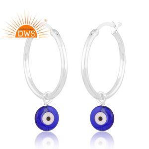 Pendiente colgante de piedras preciosas de resina azul de plata de ley fina de último diseño, joyería personalizada para mujer, regalo para ella - Product Image 2