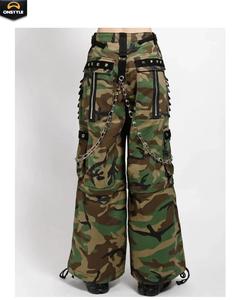 OnStyle กางเกงคาร์โก้เอวสูงแนวสปอร์ตมีซิปเหล็กชุดผ้าใบสไตล์สตรีทมีกระเป๋าพิเศษ100% ผ้าฟลีซคอตตอน - Product Image 2