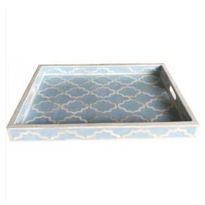 Plateau de service à thé en os incrusté, design moderne de haute qualité, multifonctionnel, forme rectangulaire, sur mesure pour mariage et maison - Product Image 4