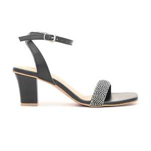 Negro FN5607 Fancy Open Toe Heel Sandalias Cómodos zapatos de boda de moda con plataforma para exteriores y temporada de verano - Product Image 3