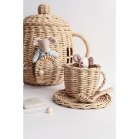 Nouvelle Arrivée Maison de Poupée pour Enfants Jouets Meilleure Vente Maisons de Poupées Miniatures en Forme de Théière Maison de Poupée en Osier Théière Maison