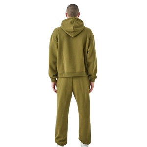 Vente en gros fabricant : Survêtement à capuche uni pour homme, style décontracté, délavé à l'acide, tendance, grande taille, écologique, hiver, impression par transfert thermique - Product Image 3