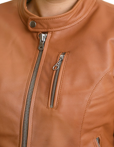 Esprit-Chaqueta de piel auténtica para invierno, cuello levantado, piel de oveja, forro de viscosa transpirable, cierre de cremallera, nuevo diseño OEM, venta al por mayor - Product Image 2